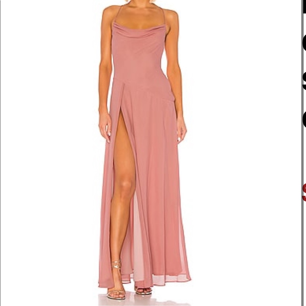 Revolve Michael Costello Jenna Gown / bridesmaid dress in pink / mauve SIZE S